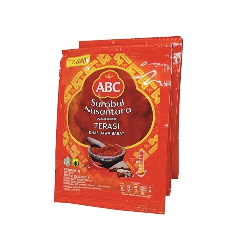 

SAMBAL TERASI ABC 20GR (1 PAK ISI 10 SACHET)