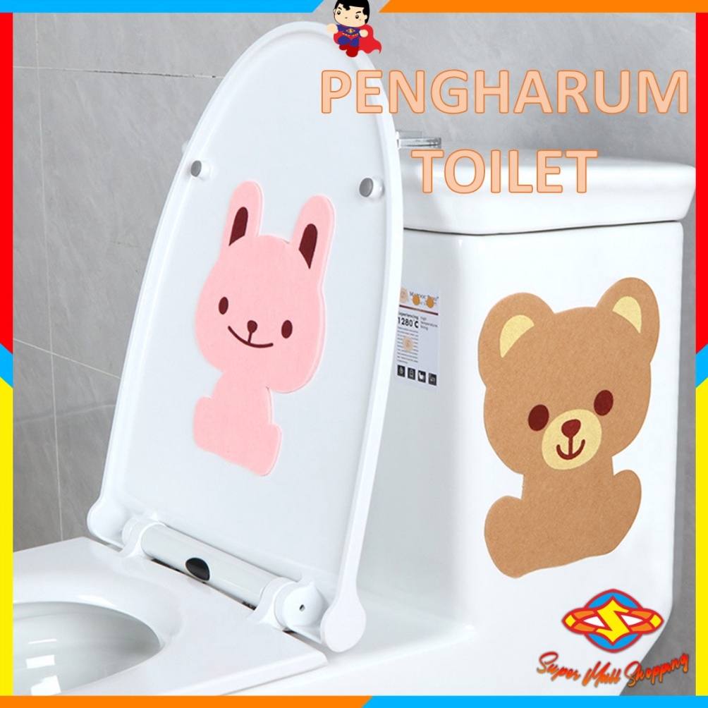 Sedia SMS Stiker Pewangi Kamar Mandi Lucu Tahan Air Stiker Pewangi Toilet Karakter Beruang Kelinci K