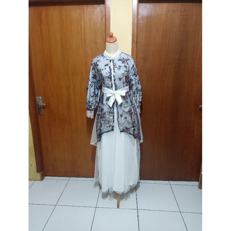 Gamis brukat mix tile dot