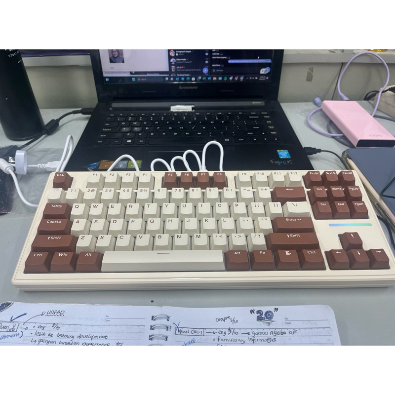 VortexSeries Vortex Xera87 Xera 87 Xera-87 Mechanical TKL Keyboard (Bronze, switch oatemu jade white