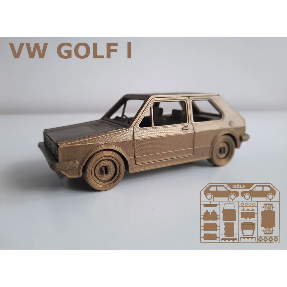 Cuero Mainan Minuatur Mobil Kit Card Vw golf mk 1
