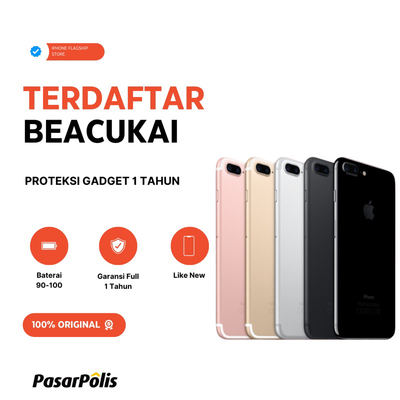 BC iPhone 7 Plus IMEI Terdaftar Beacukai Sinyal Permanen 32gb 128gb 256g original like new