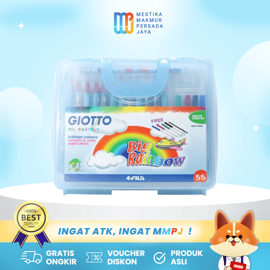

Giotto Crayon Oil Pastel 55 Warna - Krayon Anti Kotor, Anti Patah, Non-Toxic 295000