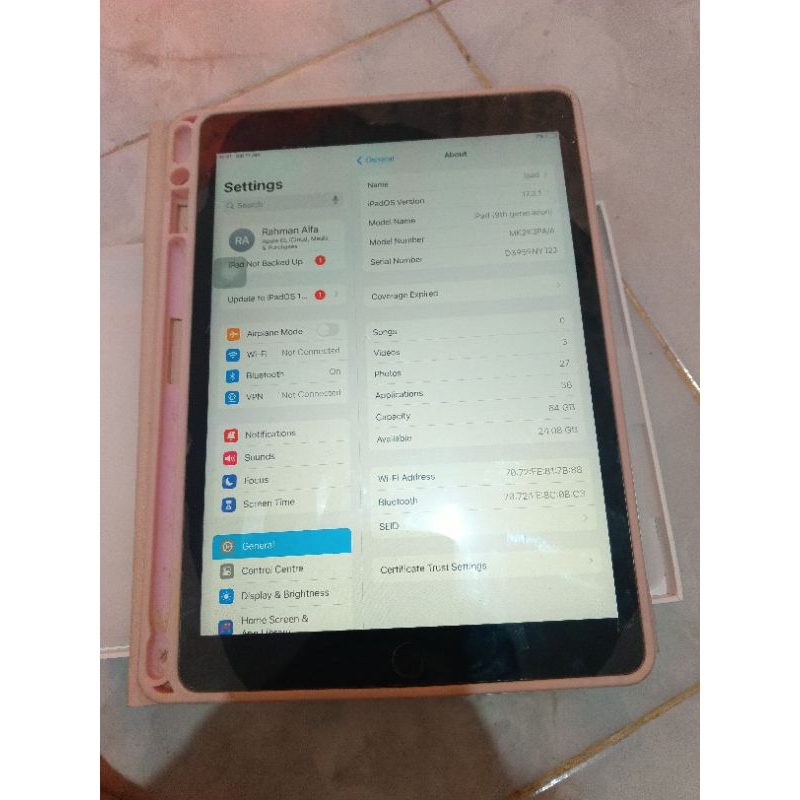 IPAD GEN 9 / IPAD 9 IBOX SECOND