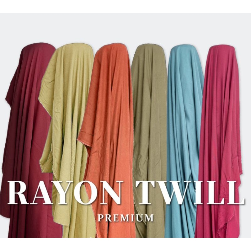 Kain Katun Rayon Twill Polos Premium / Kain Katun Rayon Polos