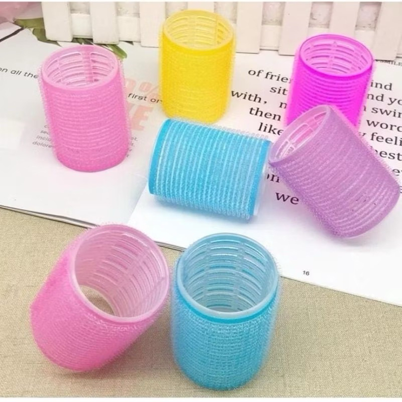 Roll rambut warna pastel  SIZE L 4 CM SET ISI 3 PCS / hair roller  / rol keriting ikal curly rambut