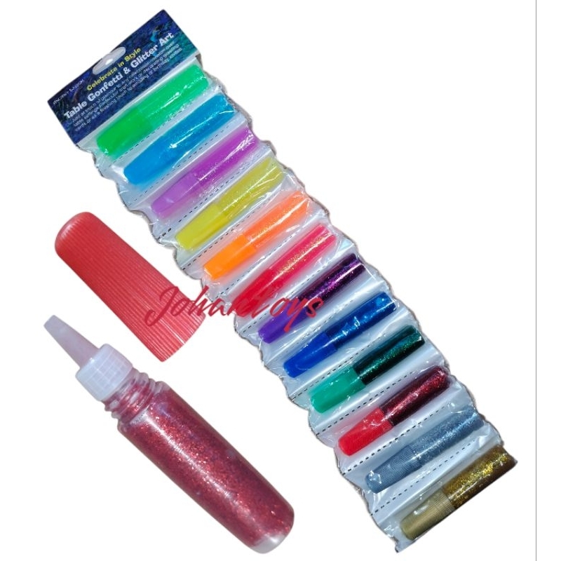 

12 PCS WARNA TINTA GLITER RENTENG