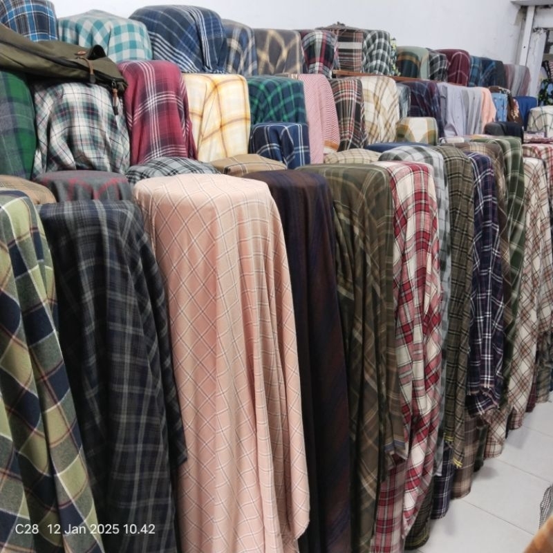 HARGA/0,5 M | KAIN FLANEL - BAHAN FLANEL PREMIUM - KATUN FLANNEL - KAIN KEMEJA FLANNEL - KAIN TUNIC