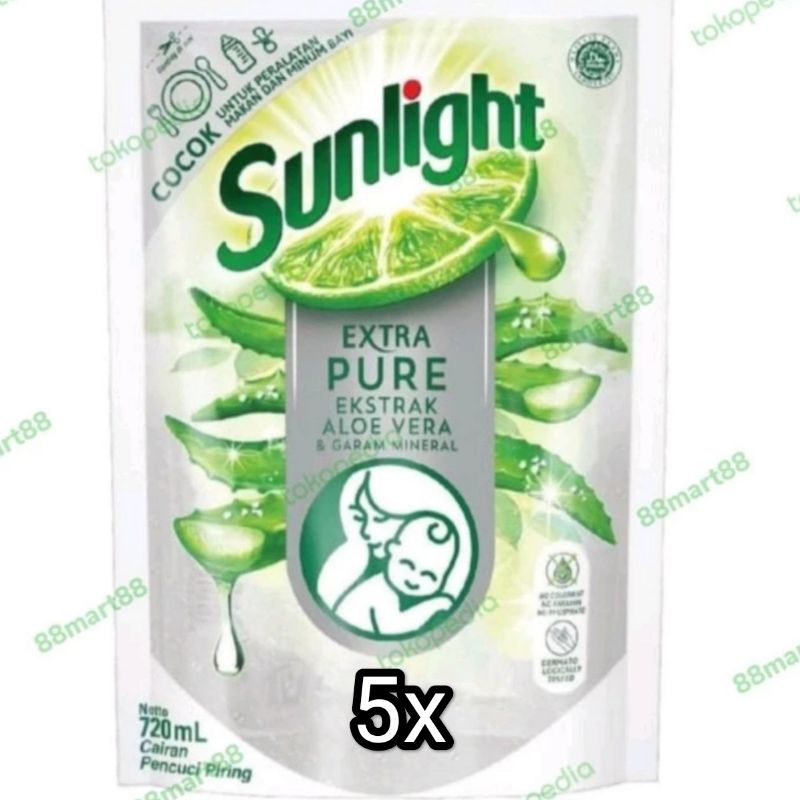 READY 5PCS SUNLIGHT PURE ALOE VERA 720ML