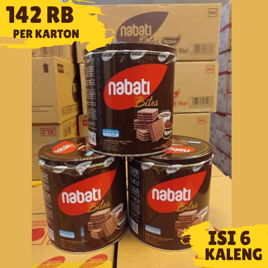 

WAFER NABATI KALENG 287GR RASA COKLAT DAN KEJU ISI 6 KALENG PER KARTON