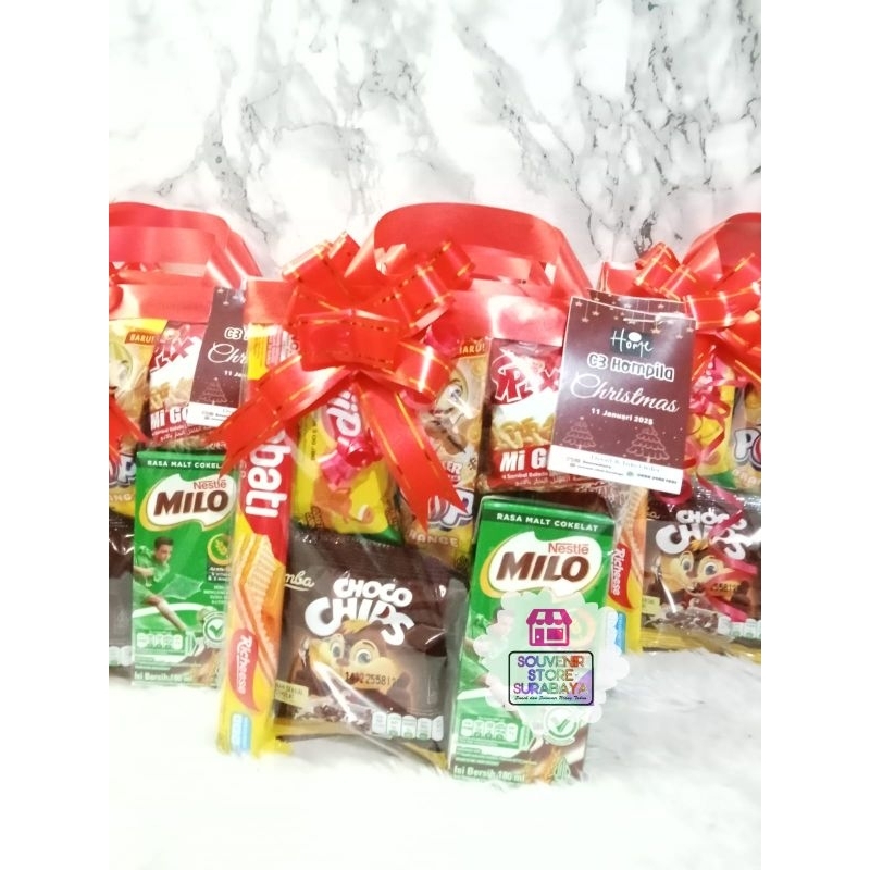 

Snack ultah anak kode Milo || Hampers ulang tahun || bingkisan snack murmerr