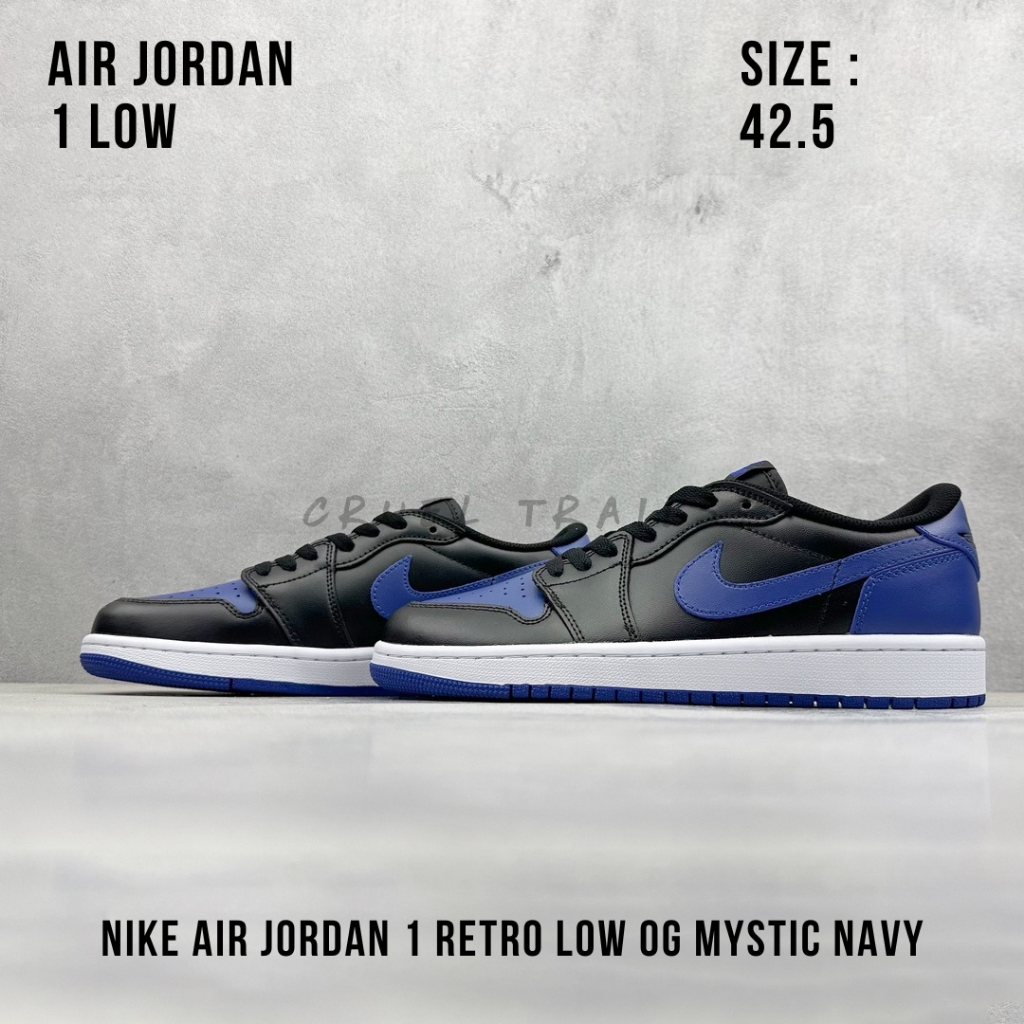 READY STOCK SIZE 42.5 - Nike Air Jordan 1 Retro Low OG Mystic Navy BNIB ORIGINAL MATERIAL