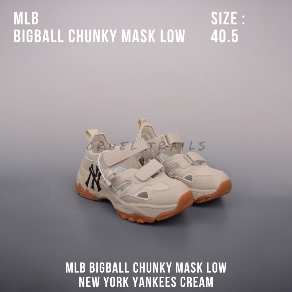 READY STOCK SIZE 40.5 - MLB Bigball Chunky Mask Low New York (NY) Yankees Cream (Big Ball) BNIB ORIG