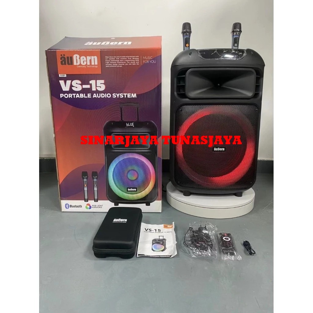 SPEAKER PORTABLE AUBERN VS15 ORIGINAL 15 INCH AUBERN VS 15 / VS-15 BLUETOOTH GARANSI RESMI