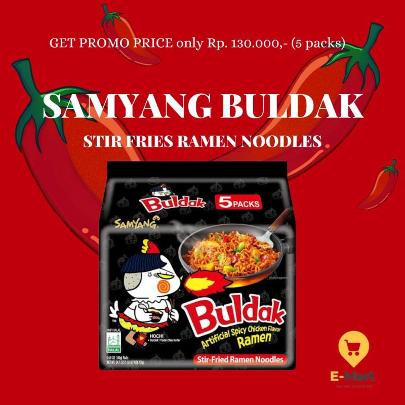 

samyang buldak stir fried ramen noodles 5 pack