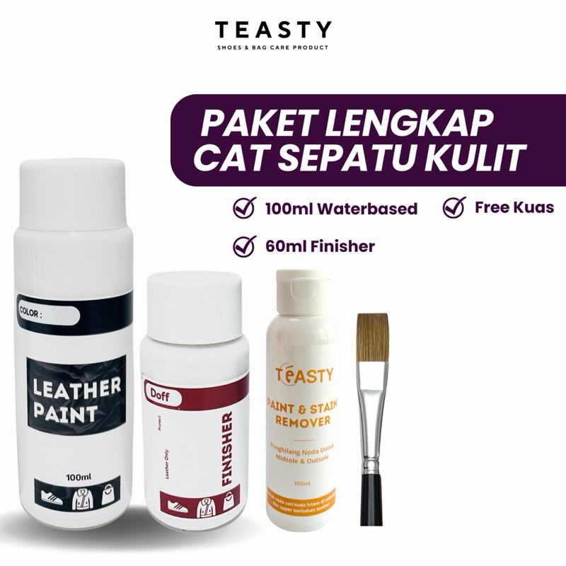 Paket Cat Kulit Sintetis Midsole Sepatu Tas 100ml Leather Paint Anti Luntur Outsole Rubber Karet Hit