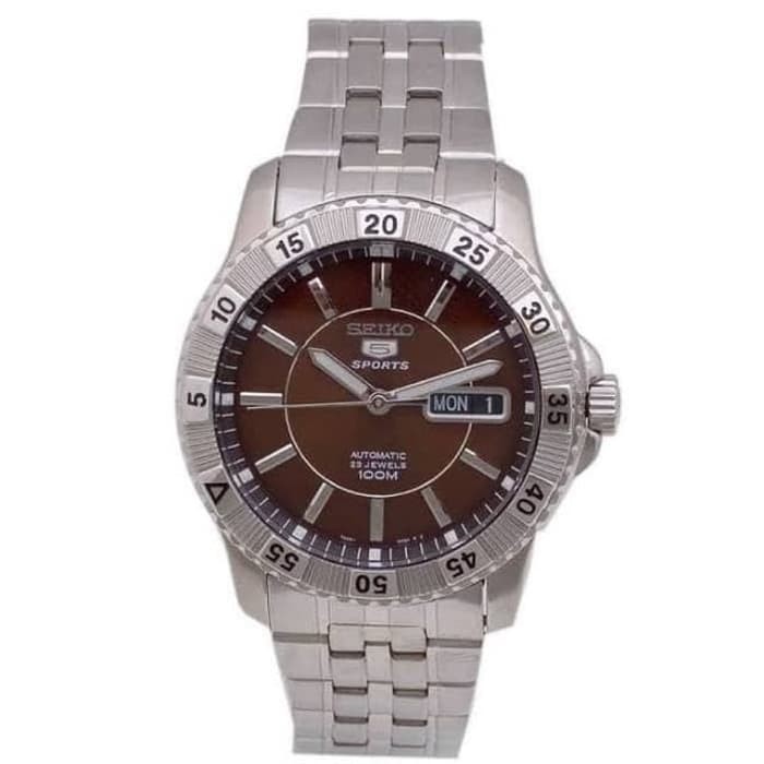 Seiko 5 Sports SNZJ25K1 Automatic Brown Dial Stainless Steel - Jam Tangan Seiko Original