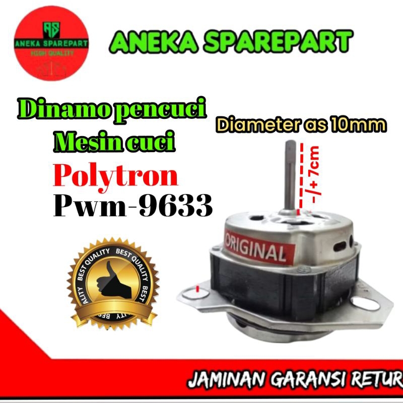 DINAMO PENCUCI MESIN CUCI POLYTRON PWM-9366 ORIGINAL TEMBAGA