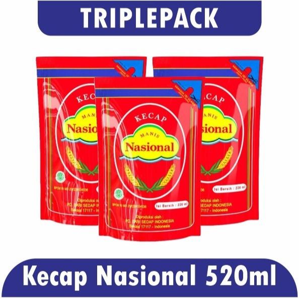 

[ Paket 3pcs ] Nasional Kecap Manis Refill 520ml Kemasan Pouch
