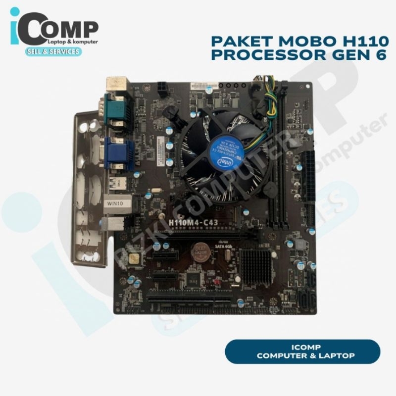 Paket Motherboard H110 LGA 1151 & Processor gen 6 bergaransi
