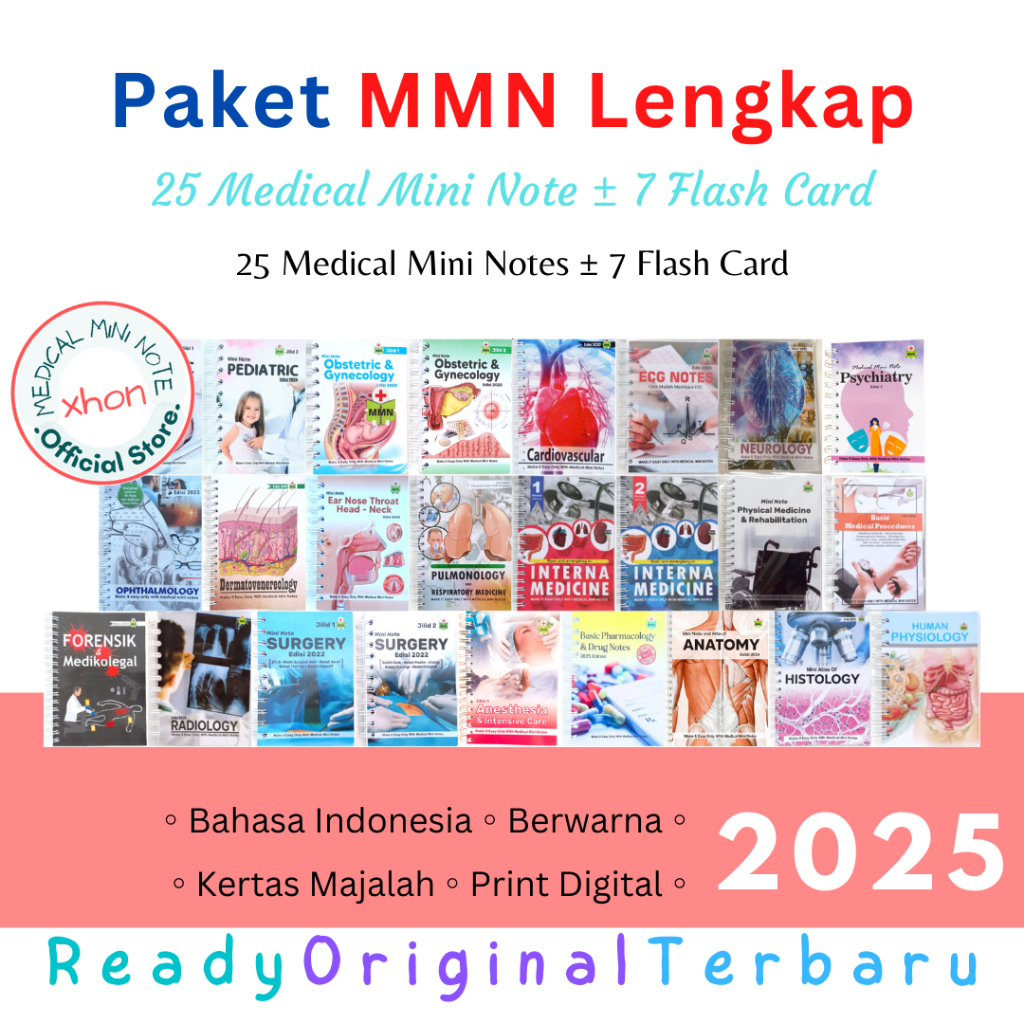 ORIGINAL TERBARU Paket MMN Lengkap | 25 Medical Mini Note | Notes Kedokteran Umum Buku Saku Pocket