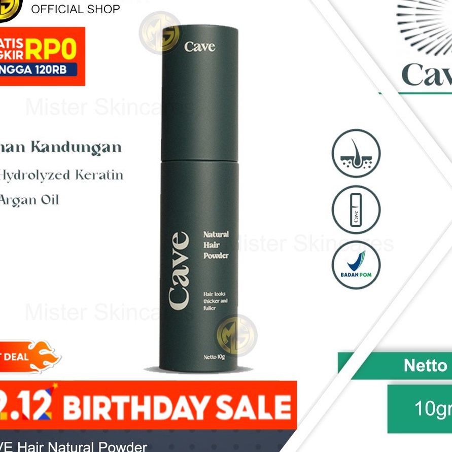11 SUPER PROMO Cave Natural Hair Powder 1 gr  Membuat Rambut Lebih Bervolume  Tebal Anti Lepek Promo
