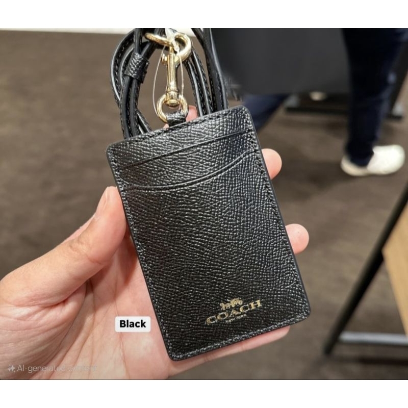 

(SALE!!) (NEW) ID LANYARD COACH BLACK 100% AUTHENTIC USA
