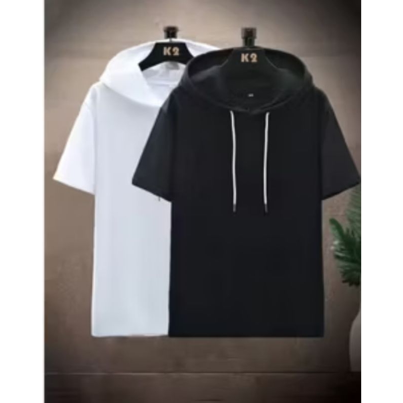 kaos distro hoodie lengan pendek / kaos hoodie premium terbaru / kaos distro surfing dan skate premi