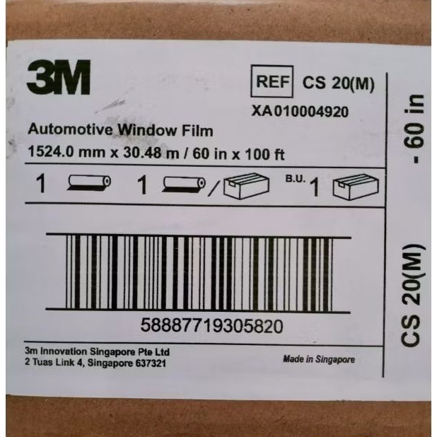 KACA FILM 3M BLACK BEAUTY TEBALCS 20= 60%