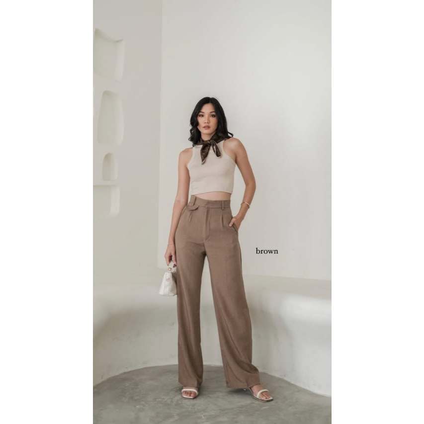 Oro Pants Knit | Highwaist Cullote Pants / Celana Panjang Korean Style
