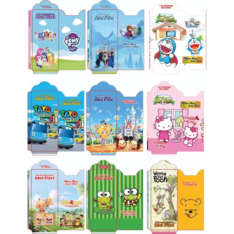 

amplop lebaran jumbo ukuran uang tanpa lipat siap pakai sudah di kemas per pack isi 10 lembar