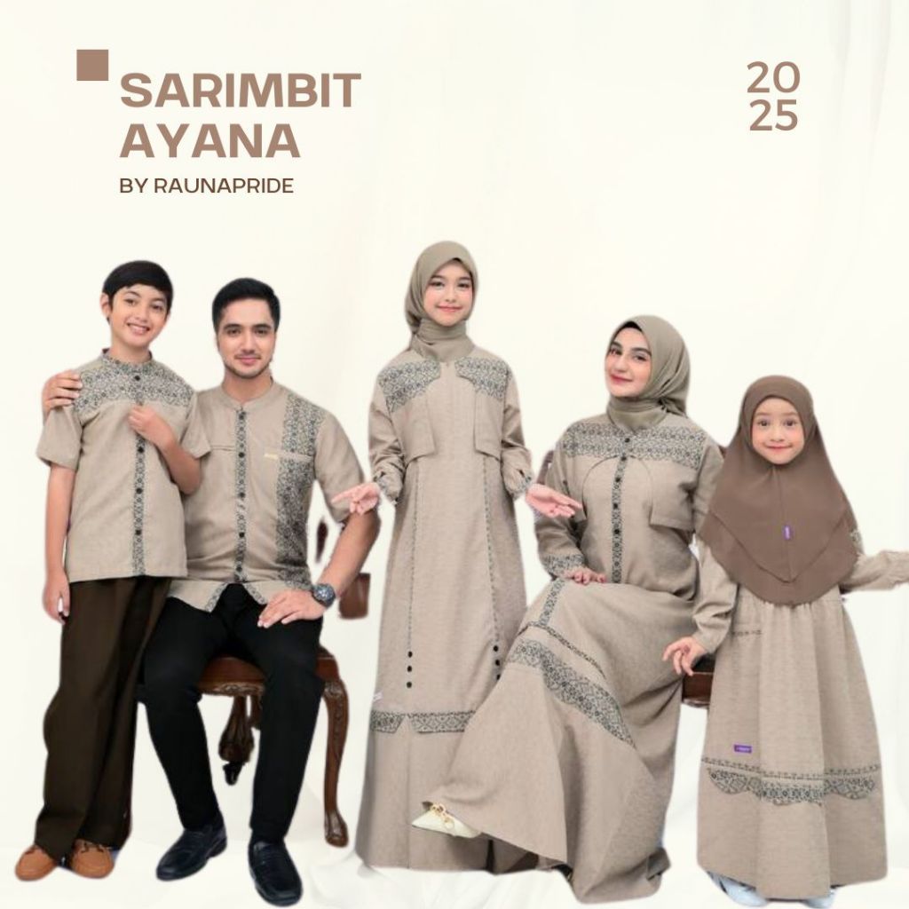 Sarimbit Rauna - Baju Sarimbit Ayana by RaunaPride - Sarimbit Lebaran Keluarga Terbaru || Brown
