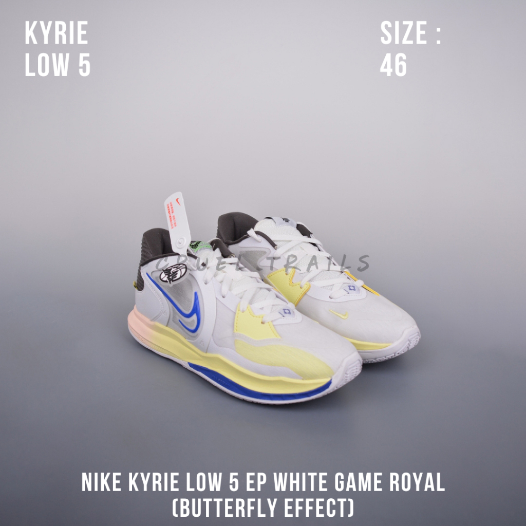 READY STOCK SIZE 46 - Nike Kyrie Low 5 EP White Game Royal (Butterfly Effect) (V) BNIB ORIGINAL MATE