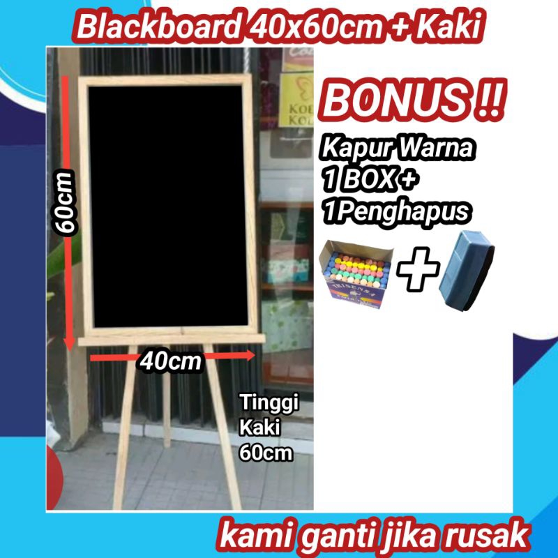 

Papan Tulis Kapur 40x60cm + Standing (Gratis kapur 1 box & penghapus) igs9