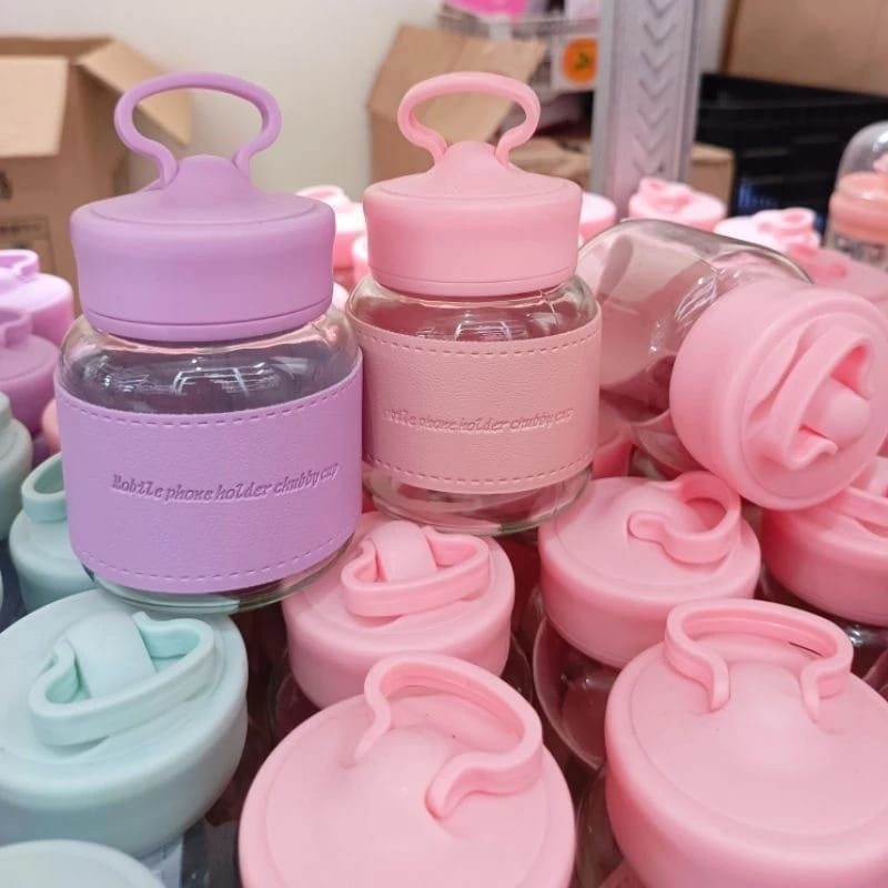 botol minum kaca anti panas unik