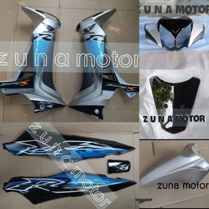 Cover bodi halus supra x 125 R new betmen 2008 2009 Hitam silver