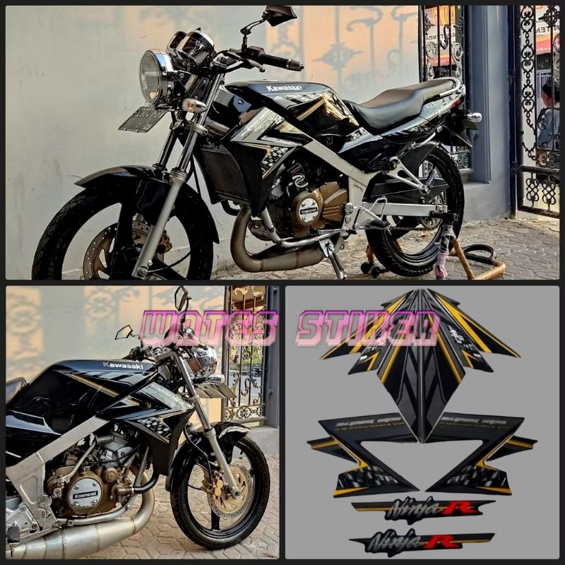Striping Polet Sticker kawasaki ninja r 2014 hitam se stiker list body model original motor standar