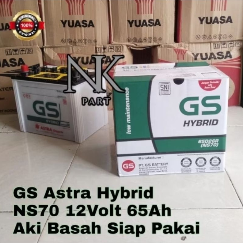 Aki Mobil Mitsubishi Fuso Truk, Kuda Bensin GS Astra Hybrid NS70 65Ah