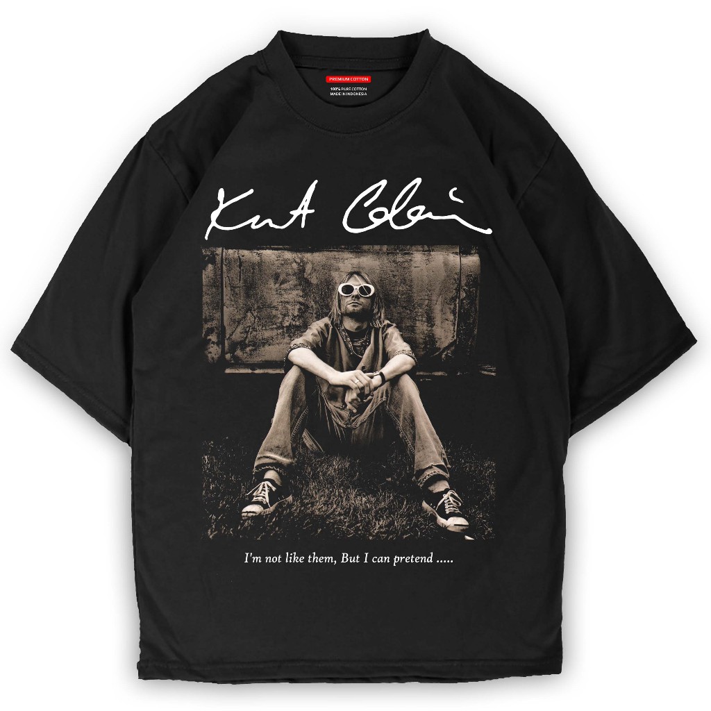 kaos KURT COBAIN tshirt Band Nirvana Kurt Cobain Tshirt Oversize Vintage Pria Wanita
