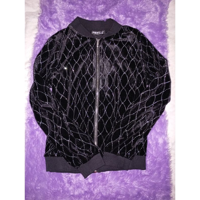 SHEIN black velvet blink jaket