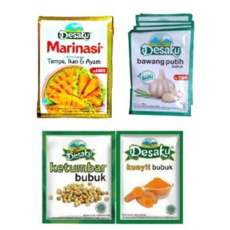 

(1 Renceng) Bumbu Desaku Bawang Putih Ketumbar Kunyit Cabe Bubuk Marinasi