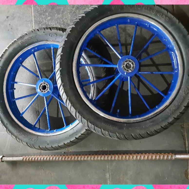 Cuma disini Roda Gerobak Ring 1417 Ruji Polos Lengkap As Panjang