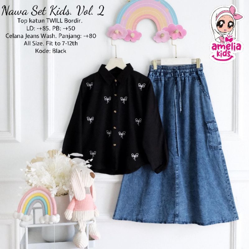 Setelan anak cewek terbaru nawa set kids vol.2 original by Amelia kids