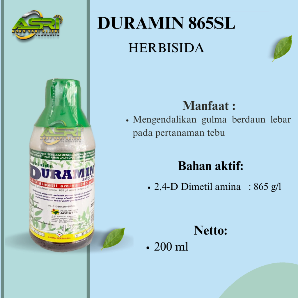 DURAMIN 865SL 200ml HERBISIDA SISTEMIK SELEKTIF