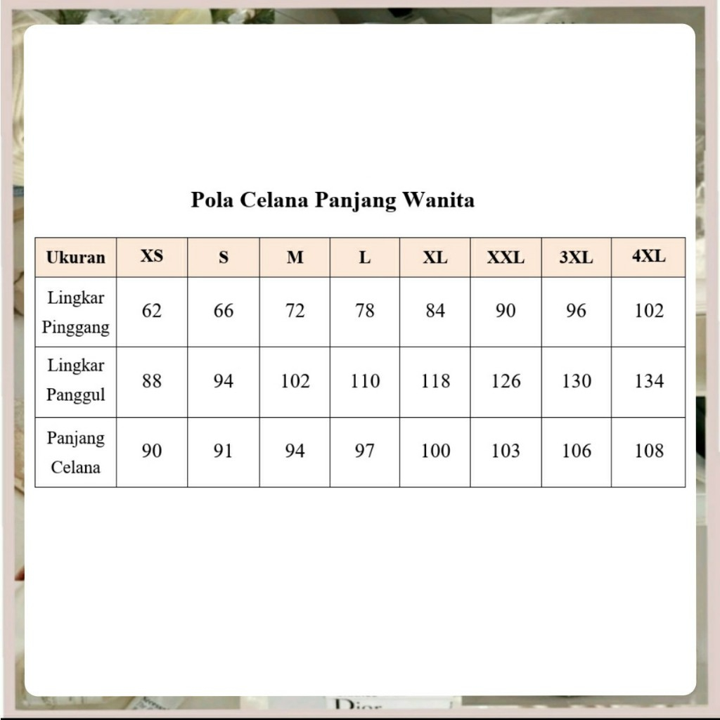 Partenzil Pola Celana Panjang Wanita Pola Celana Wanita Pola Jiplak Pola Jahit