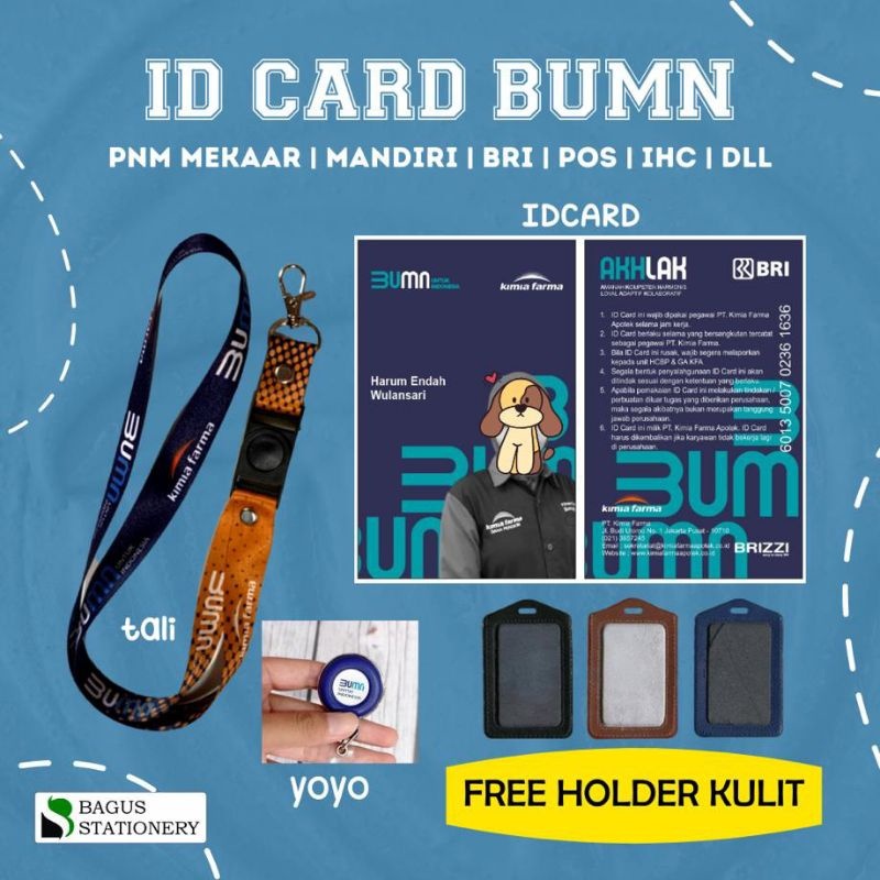 

LANYARD CUSTOM CETAK ID CARD BUMN NAME TAG GATUNGAN mandiri akhlak pnm mekar pegadaian bni btn