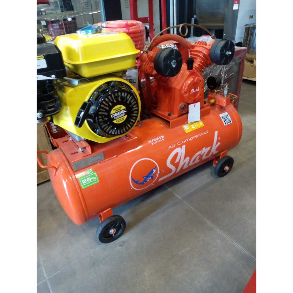 Paket HEMAT Kompresor Shark 1/2 PK + Engine 6,5HP KOMPLIT SIAP PAKE KOMPRESOR SHARK
