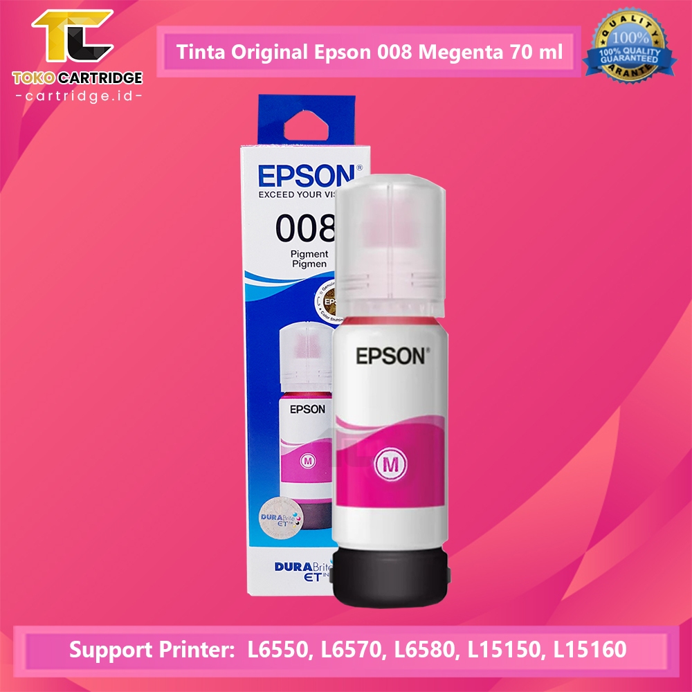 Tinta 008 Epsn Original Printer L6460 L6490 L6550 L6580 L15150 L15160 L15180 C13T06G100
