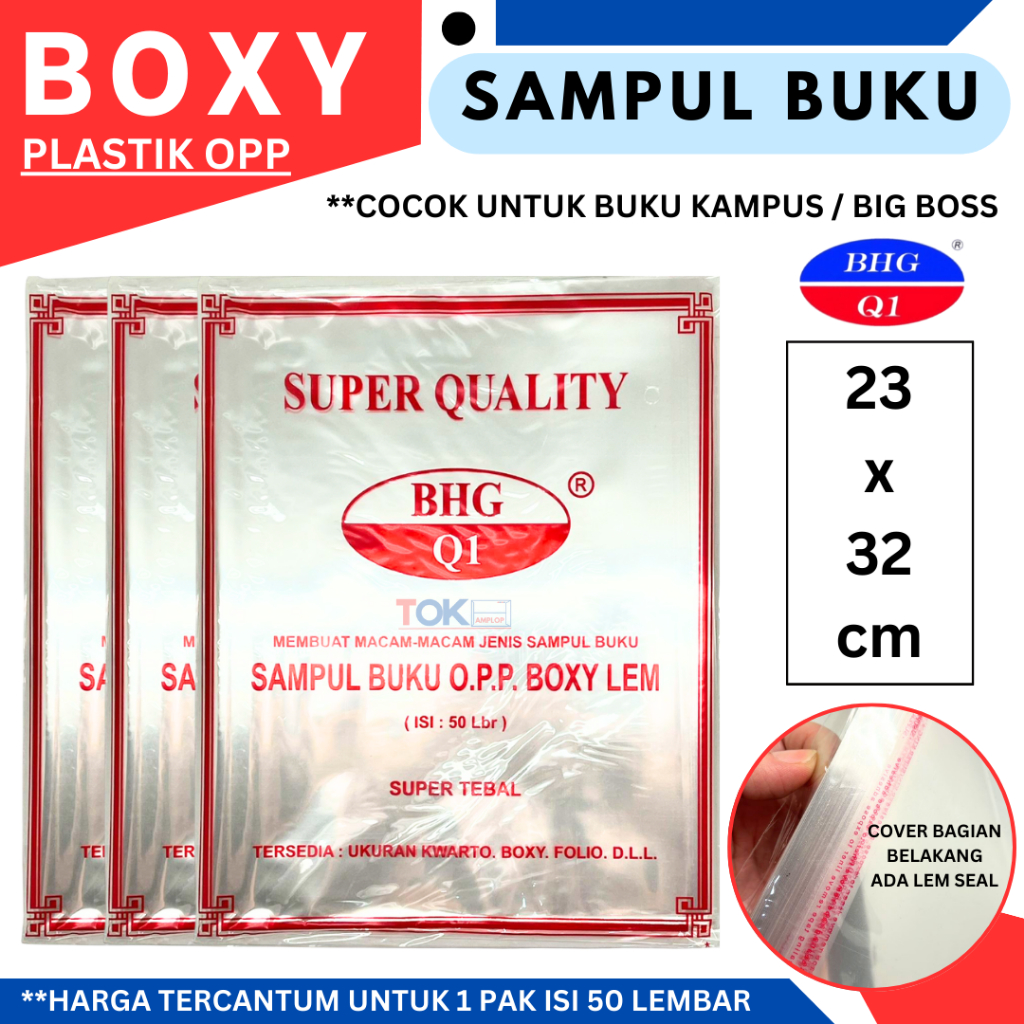 

Sampul Buku Plastik BOXY OPP LEM