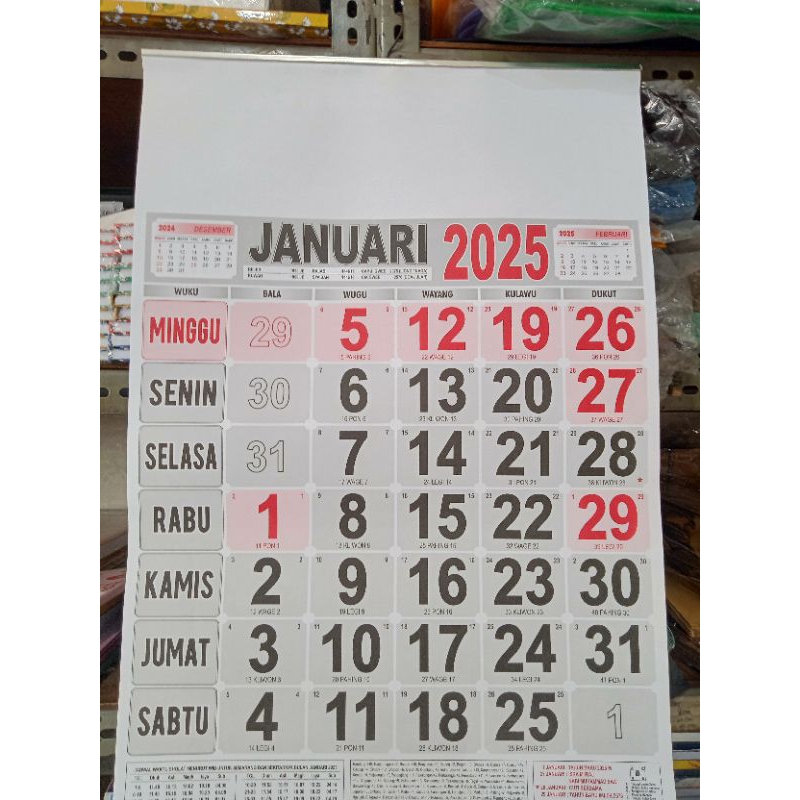 

kalender besar ukuran 65 x45 cm